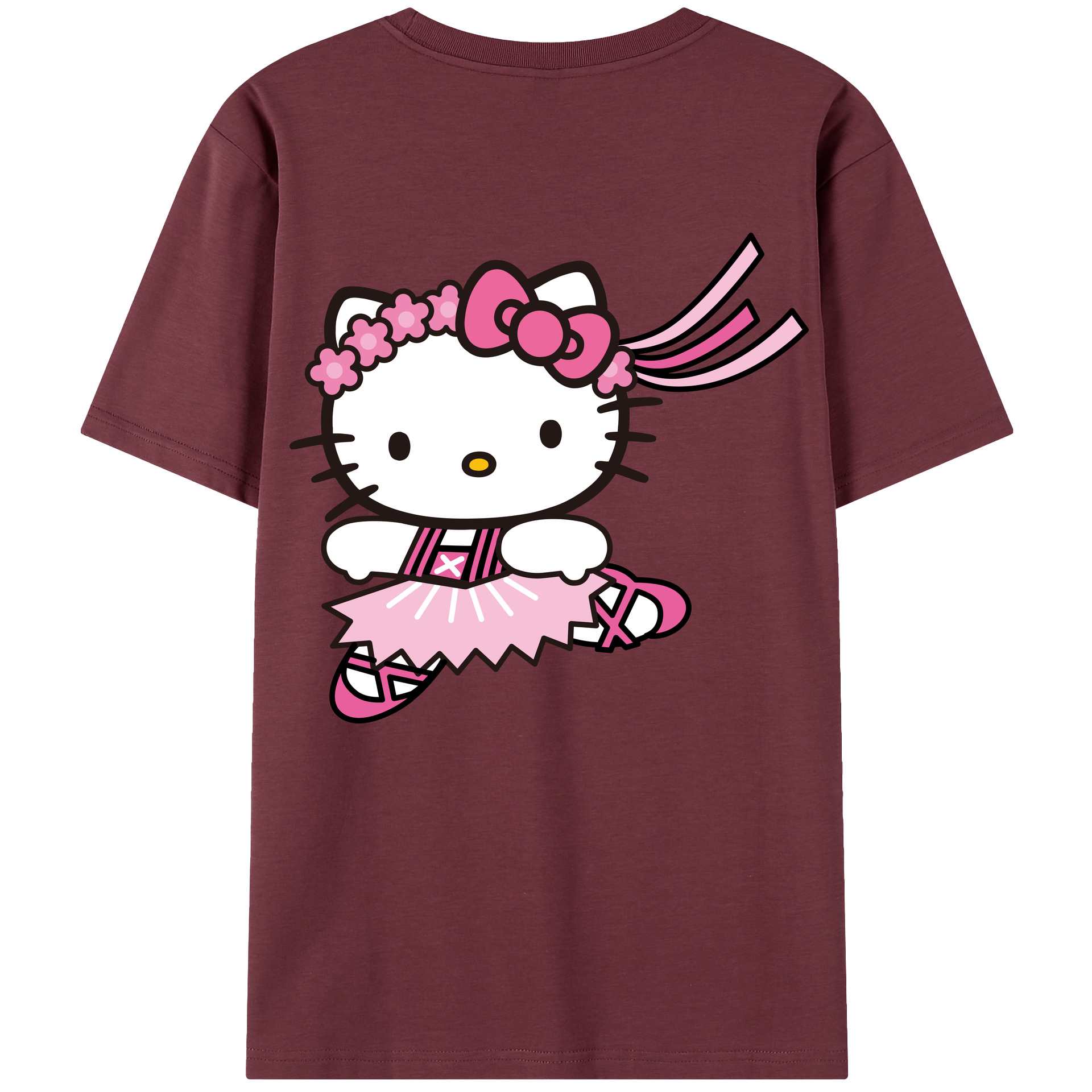 （画像用） Hello Kitty ハローキティ 綿100％半袖Tシャツ（背面プリント）